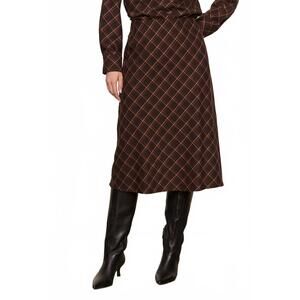 NEW SANCTUARY autumn plaid midi skirt in cocoa plaid